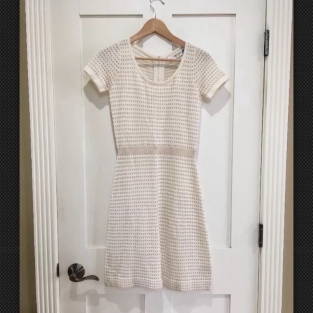 NEW Anthro Sparrow Gilt Grid Knit Sweater Dress